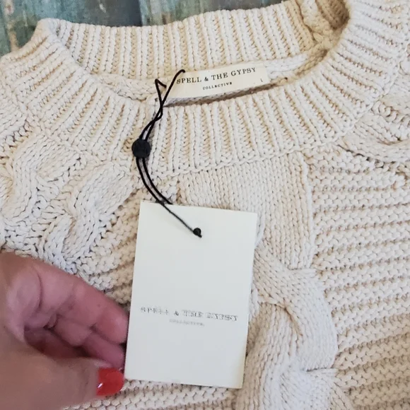 NWT Spell and the gypsy Brunch cable knit sweater - Picture 5 of 7